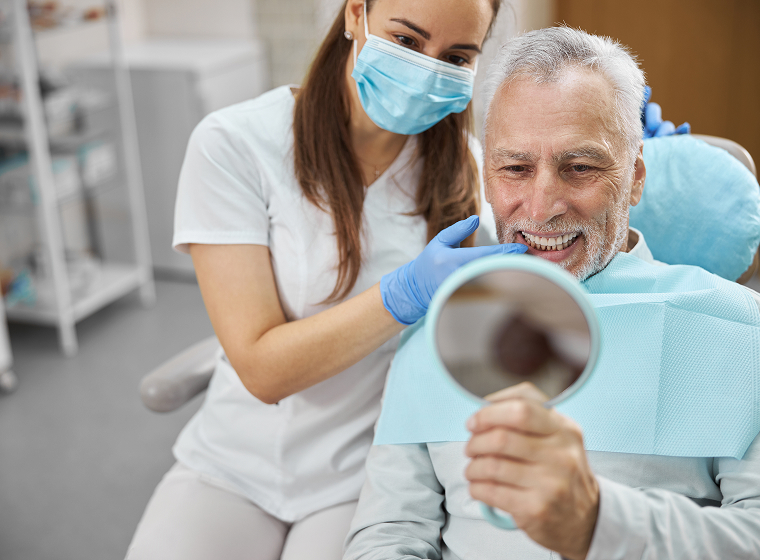 man at the dentist